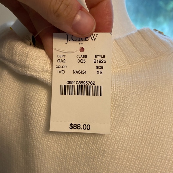 NWT J. Crew White Wool Sweater Women’s Size XS - Picture 8 of 9